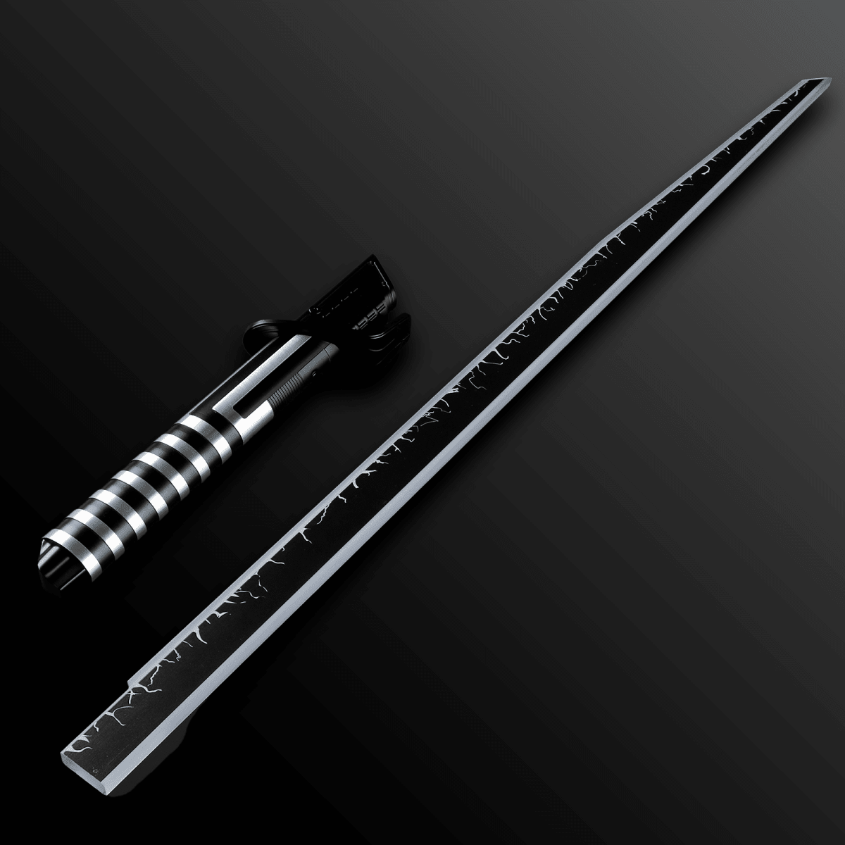 Custom Darksaber Silver/Black Sith Saber - Battle Sabers