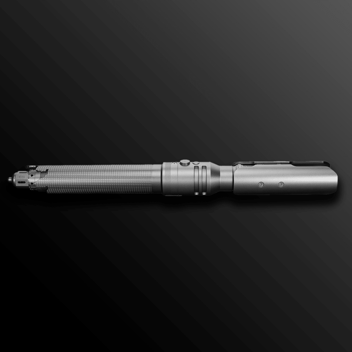 Dual-bladed custom blue lightsaber with detailed hilt – Battle Sabers