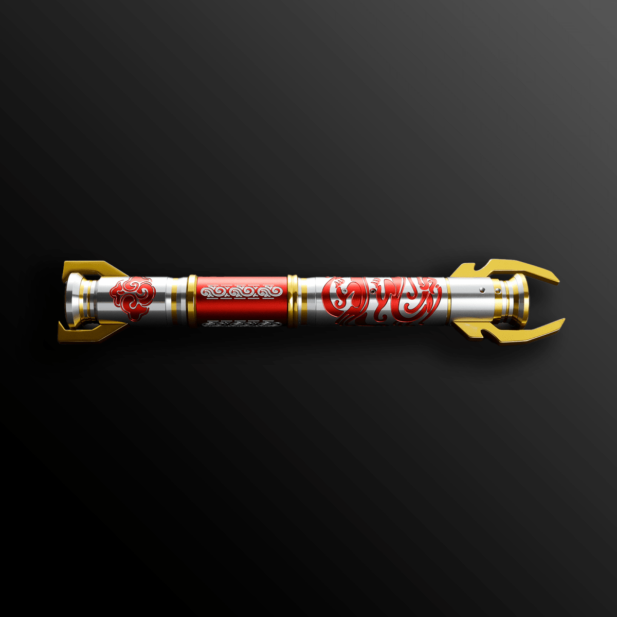 Nobushia Warrior custom lightsaber with glowing red illumination – Battle Sabers