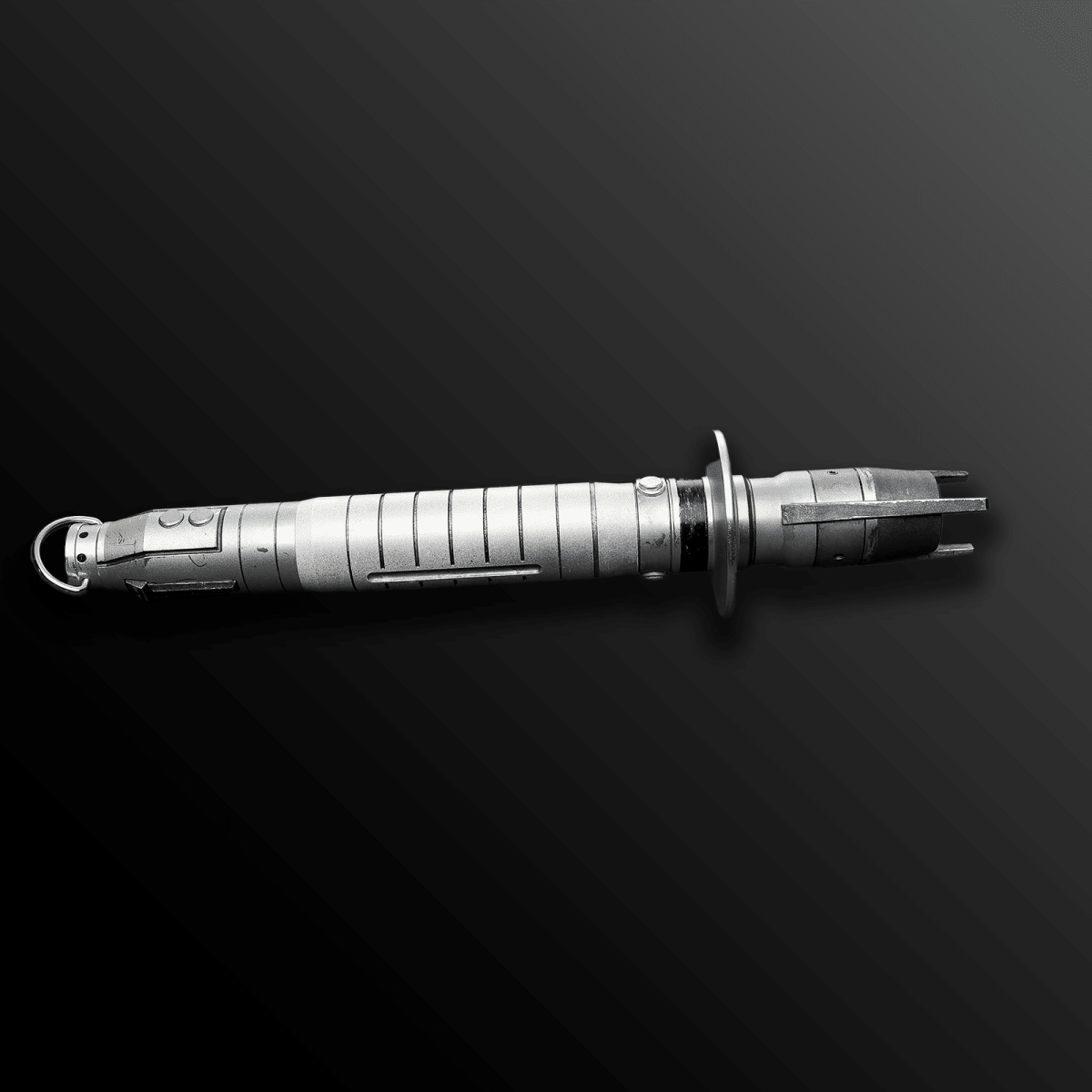 Shin Hati distressed lightsaber with glowing red blade – Battle Sabers