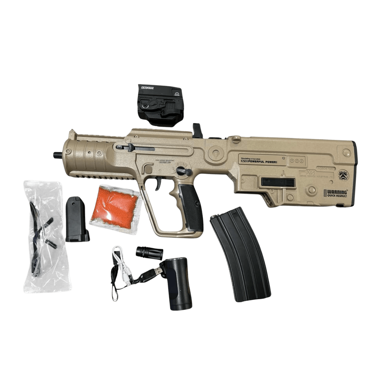 LeHui X95 Gel Blaster With Tracer unit - Tan