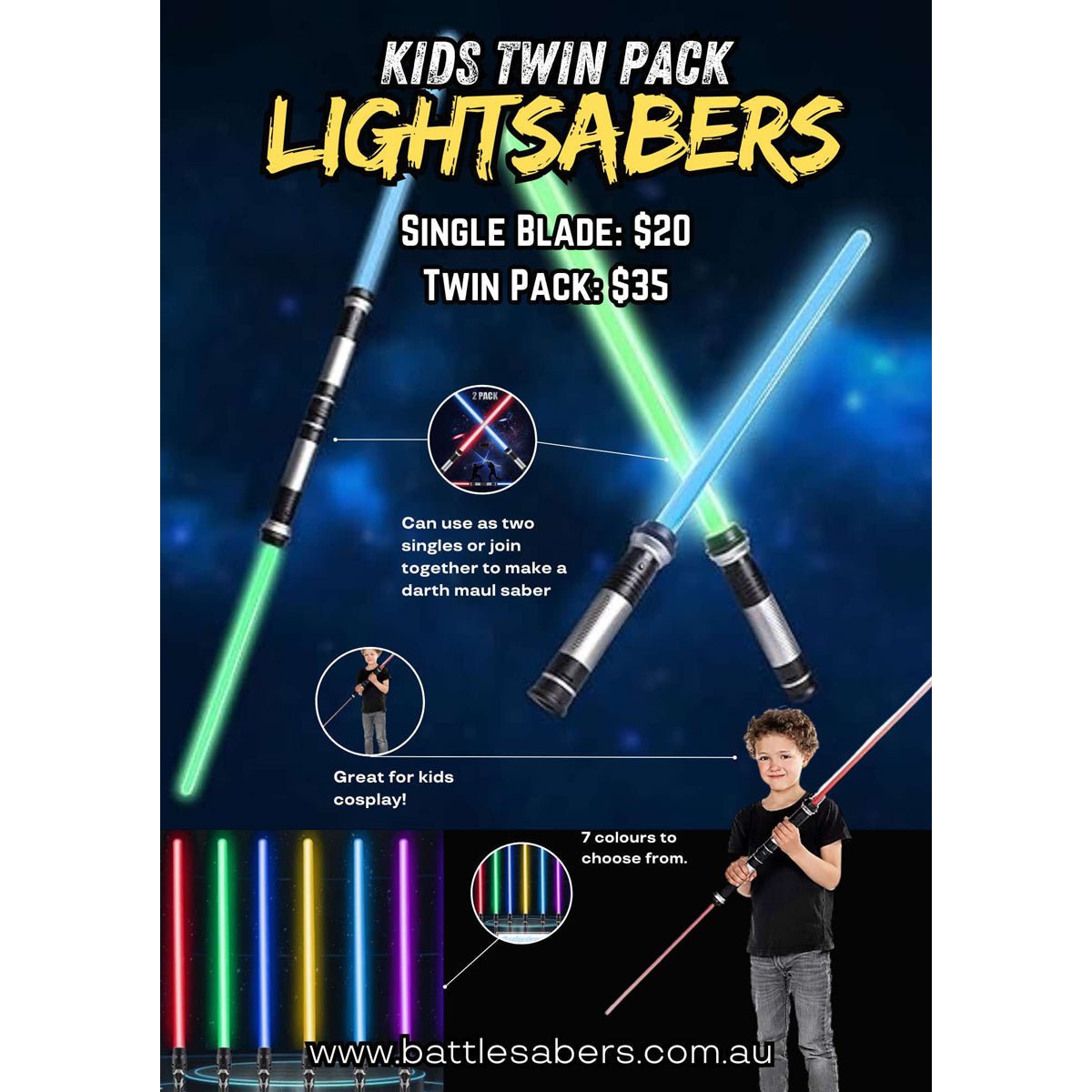 Light up kids sabers LED toy lightsabers - Tactical Edge Hobbies