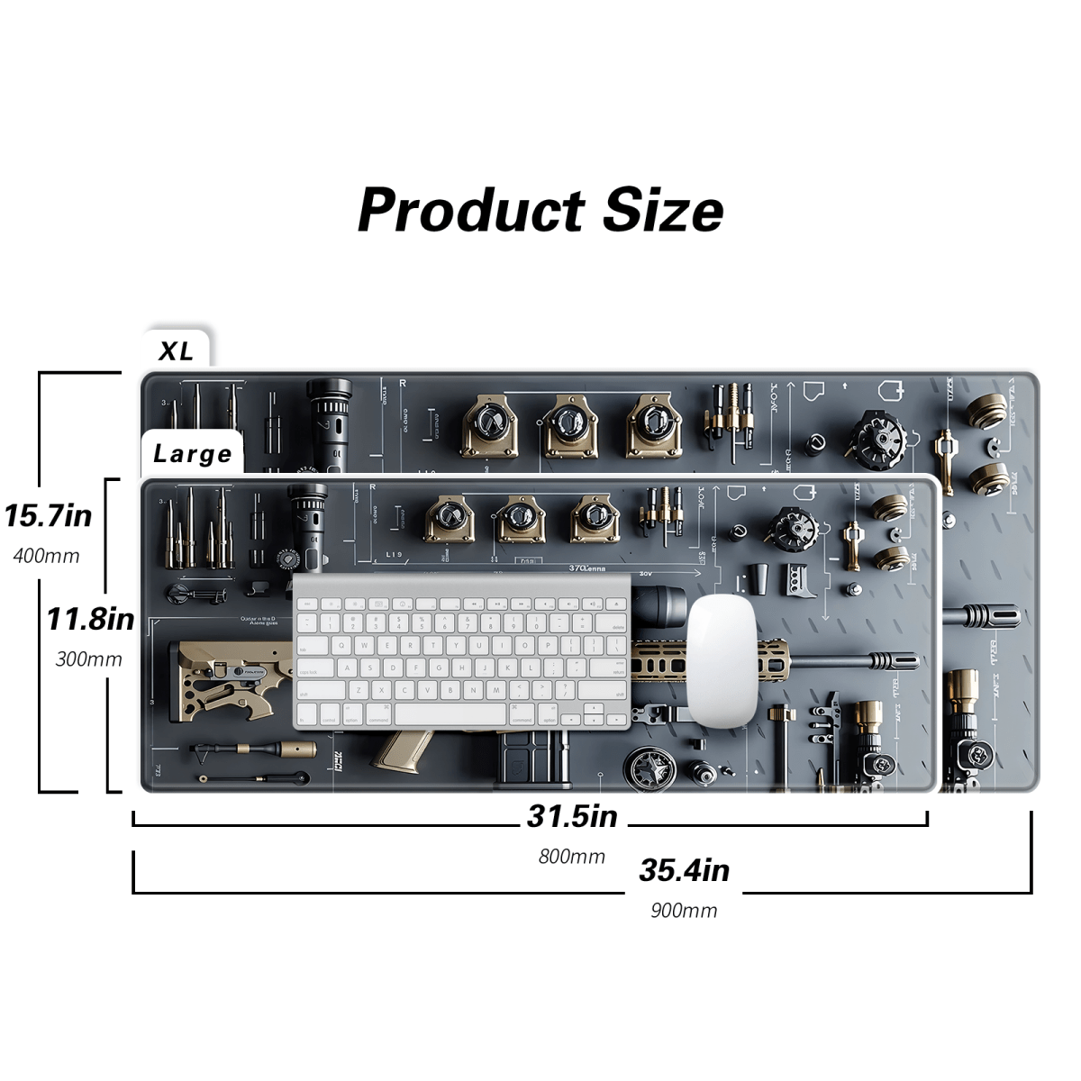 M4 Gaming Assembly Mouse Pad Non-Slip Desk Mat - Large
