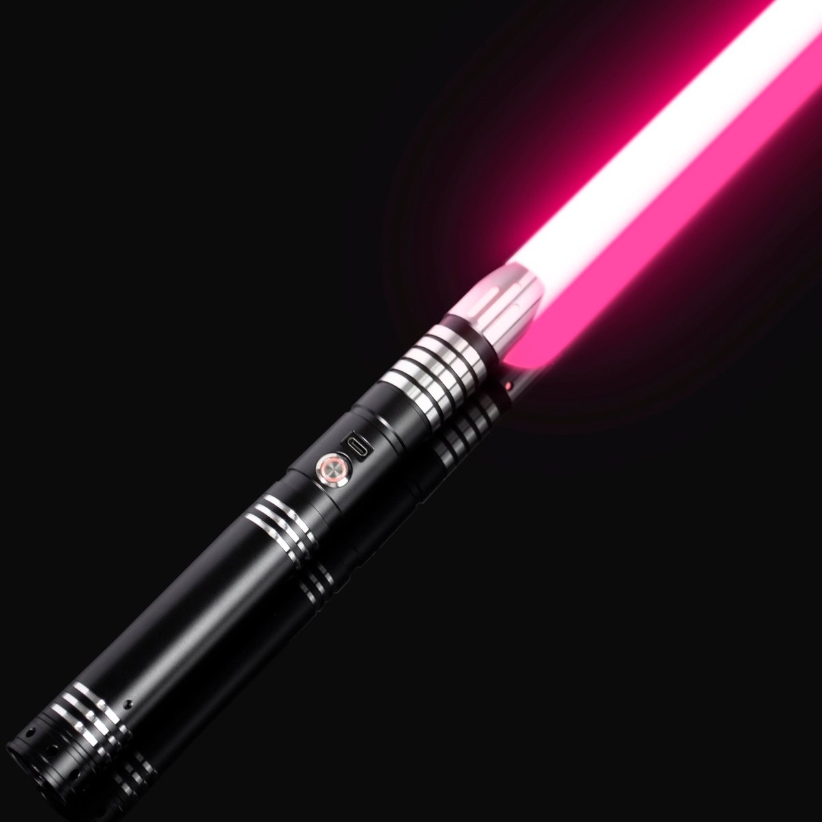 Protector Light Saber glowing brightly in a dark setting - Tactical Edge Hobbies