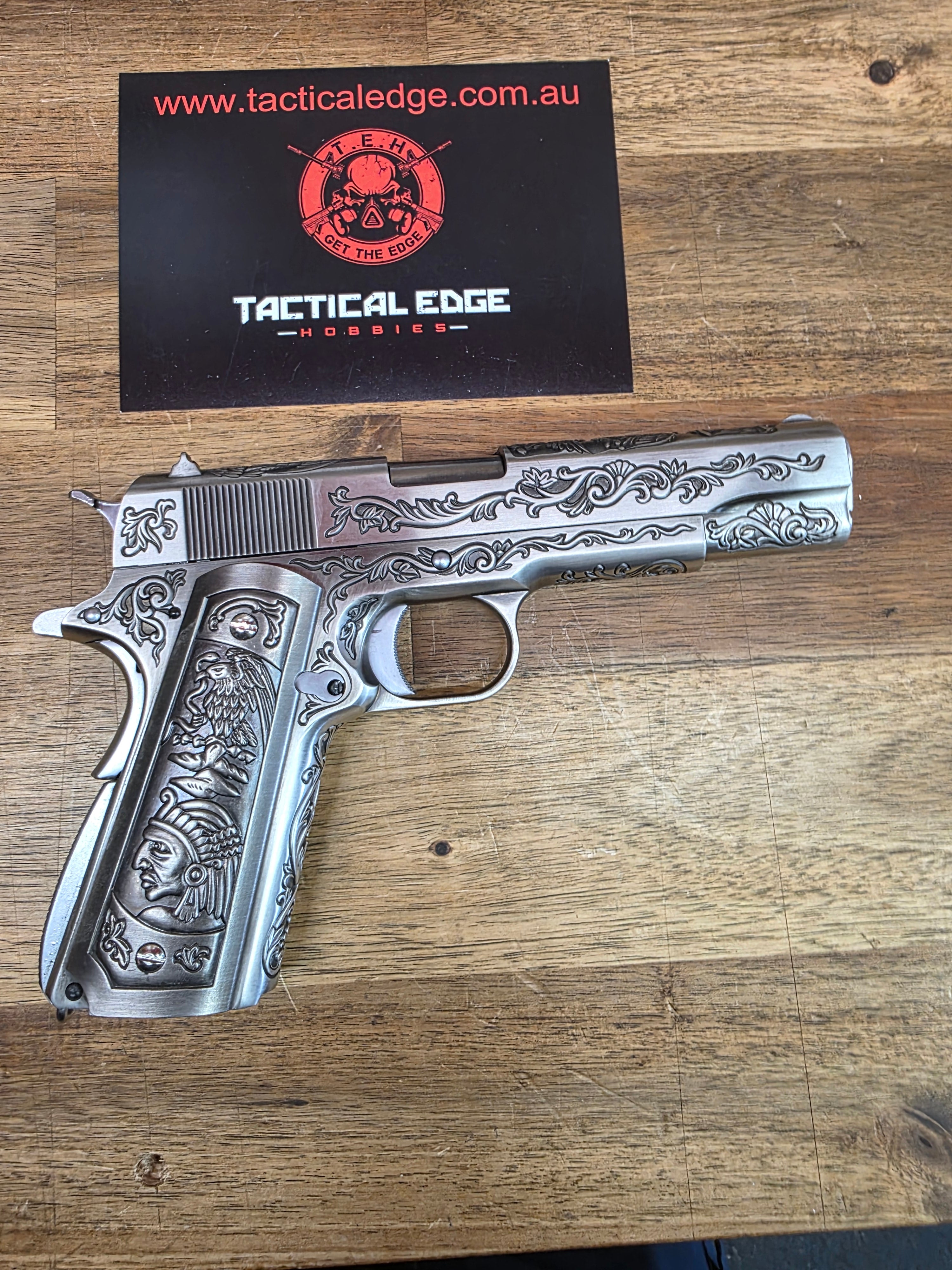 Ex Demo - WE Tech 1911 Gelsoft Gas Blowback Gel Blaster - Floral Pattern/Silver