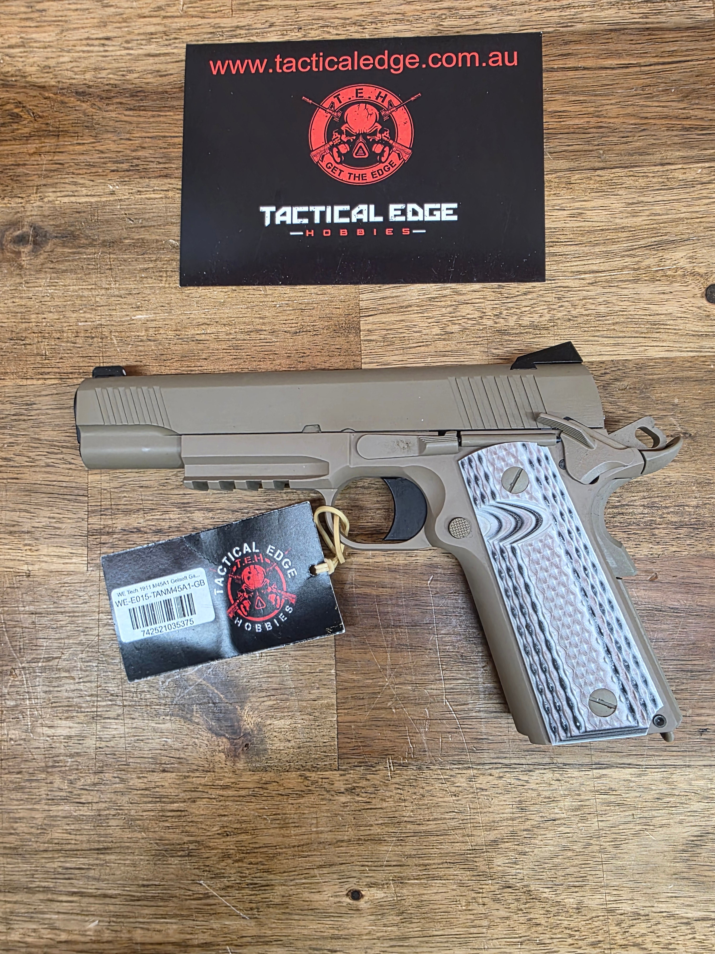 Ex Demo - WE Tech 1911 M45A1 Gelsoft Gas Blowback Gel Blaster - Tan