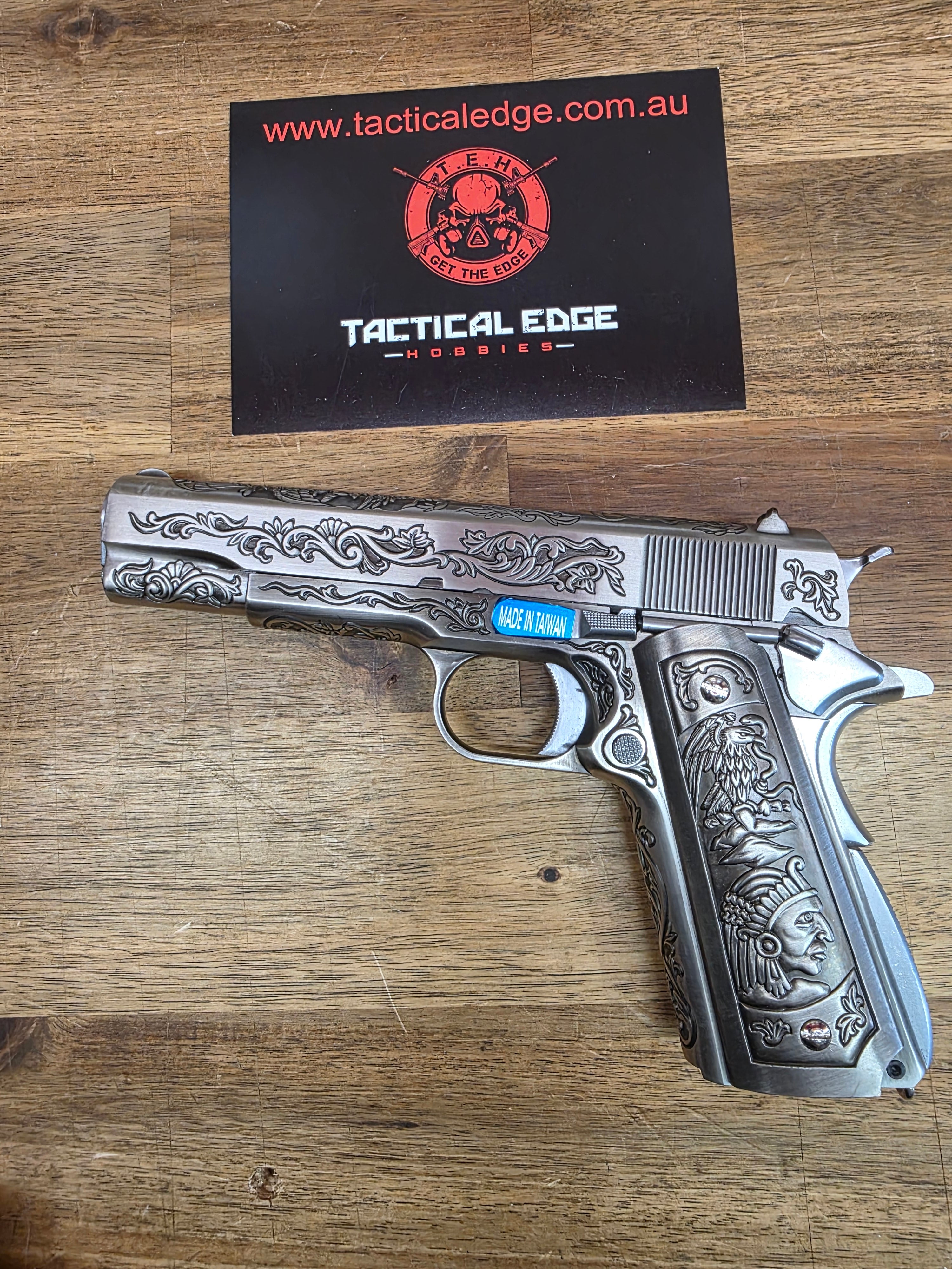 Ex Demo - WE Tech 1911 Gelsoft Gas Blowback Gel Blaster - Floral Pattern/Silver