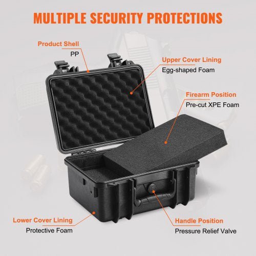 Lockable VEVOR Pistol Case with PU Foam Insert - Tactical Edge Hobbies