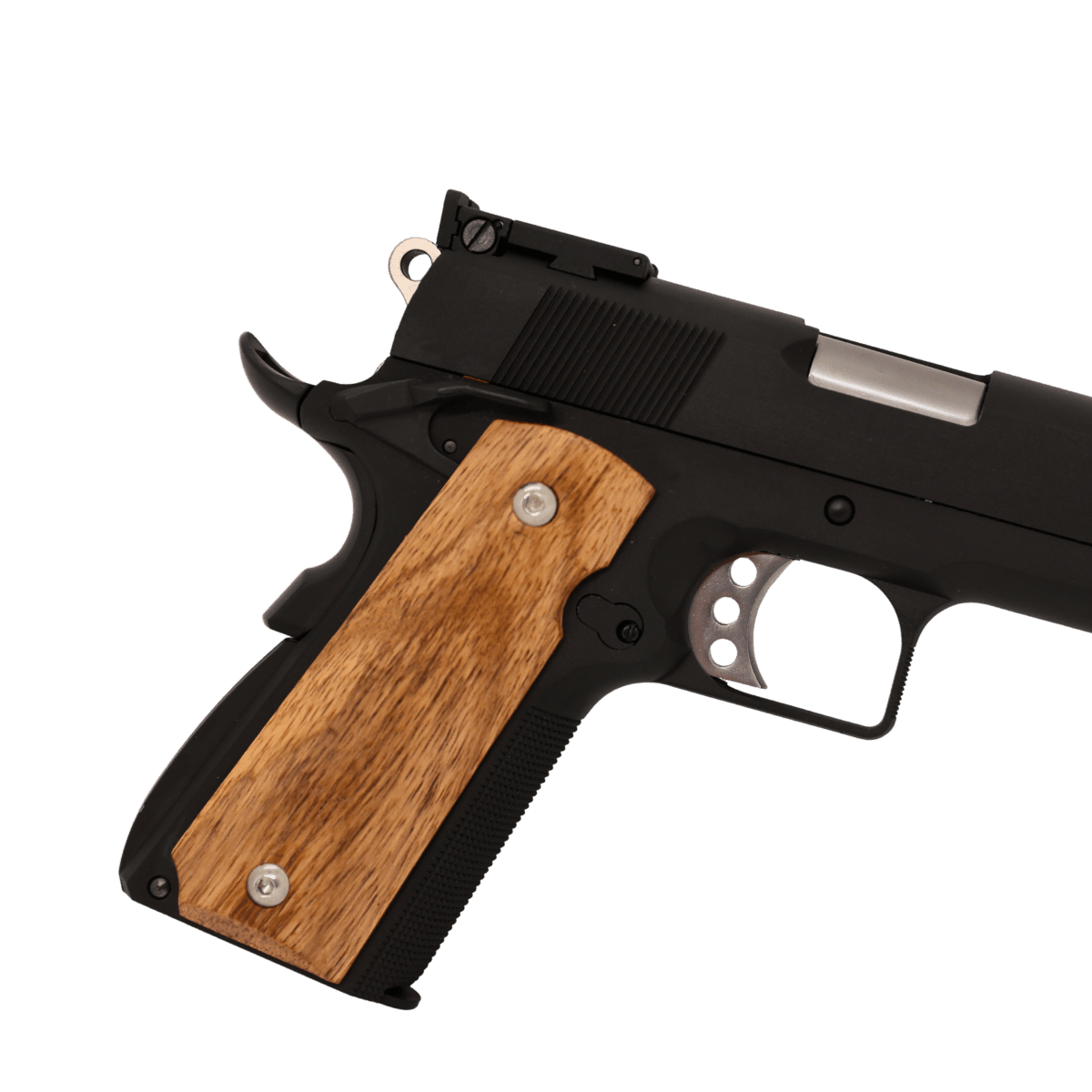 WE Tech 1911 GBB gel blaster with light wooden grips no rail - Tactical Edge Hobbies