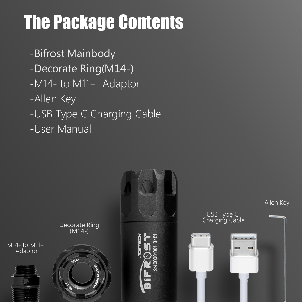 Acetech Bifrost Tracer Unit with RGB Rainbow Effect for Precision Shooting - Tactical Edge Hobbies