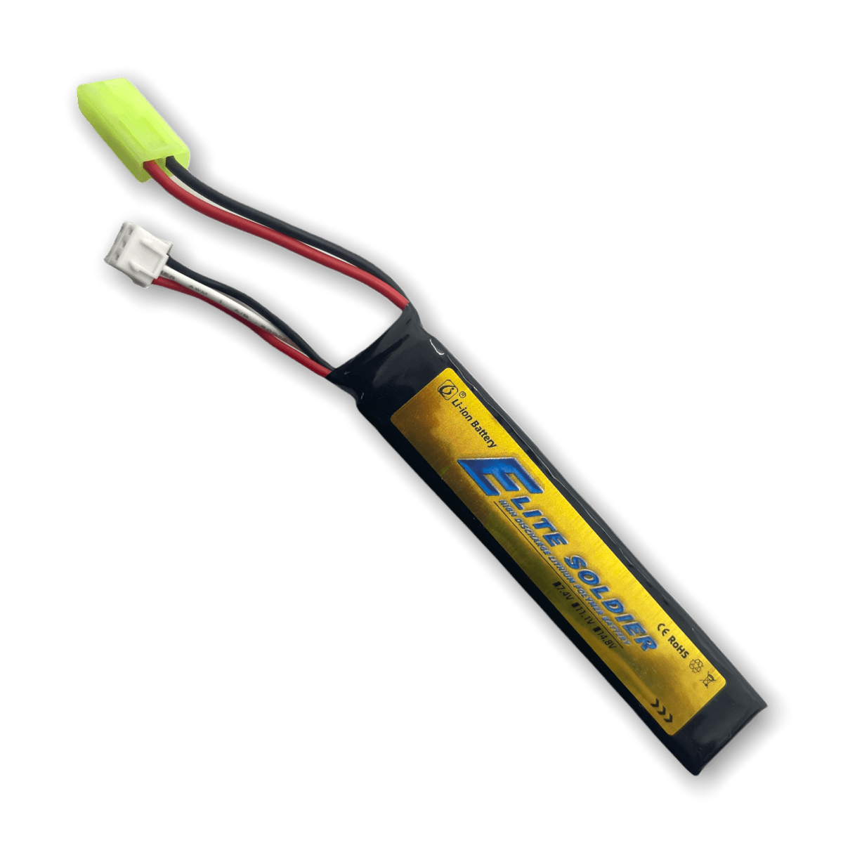 Elite Soldier 7.4V 750mah Battery with Tamiya Plug for reliable power - Tactical Edge Hobbies