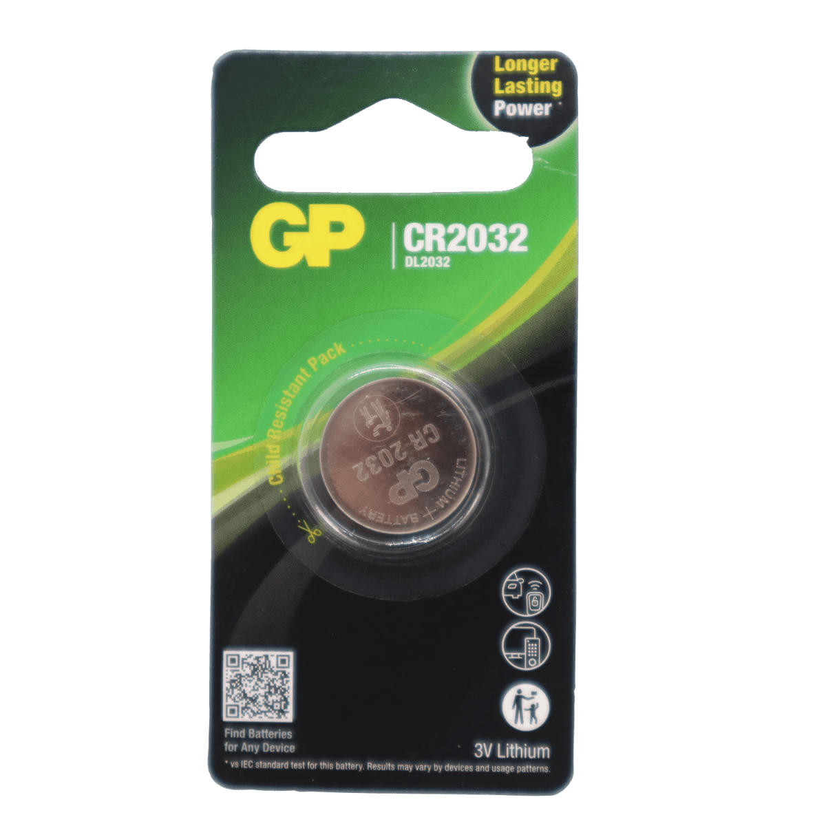 GP CR2032 3V lithium coin cell battery DL2032 - Tactical Edge Hobbies