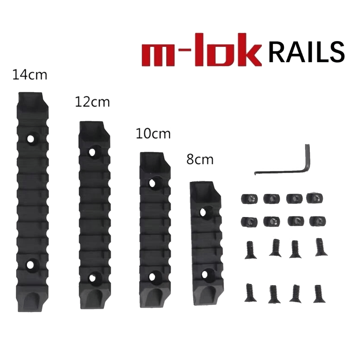 M-LOK Rails 4 Piece Set - Nylon - Tactical Edge Hobbies
