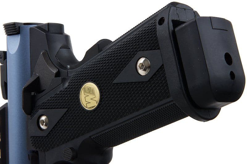 Precision-engineered WE Galaxy Hi-Capa 5.1 Type A Gel Blaster with blue slide - Tactical Edge Hobbies
